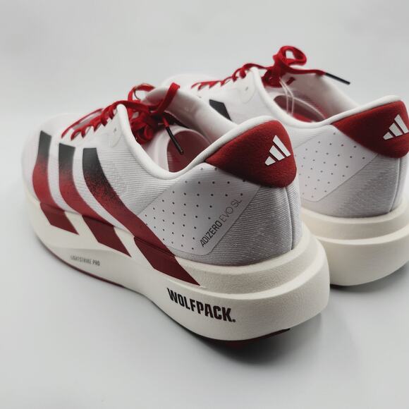 Mens Size 12 Adidas Running Shoes Adizero Evo SL NC State Low White Red JQ4571